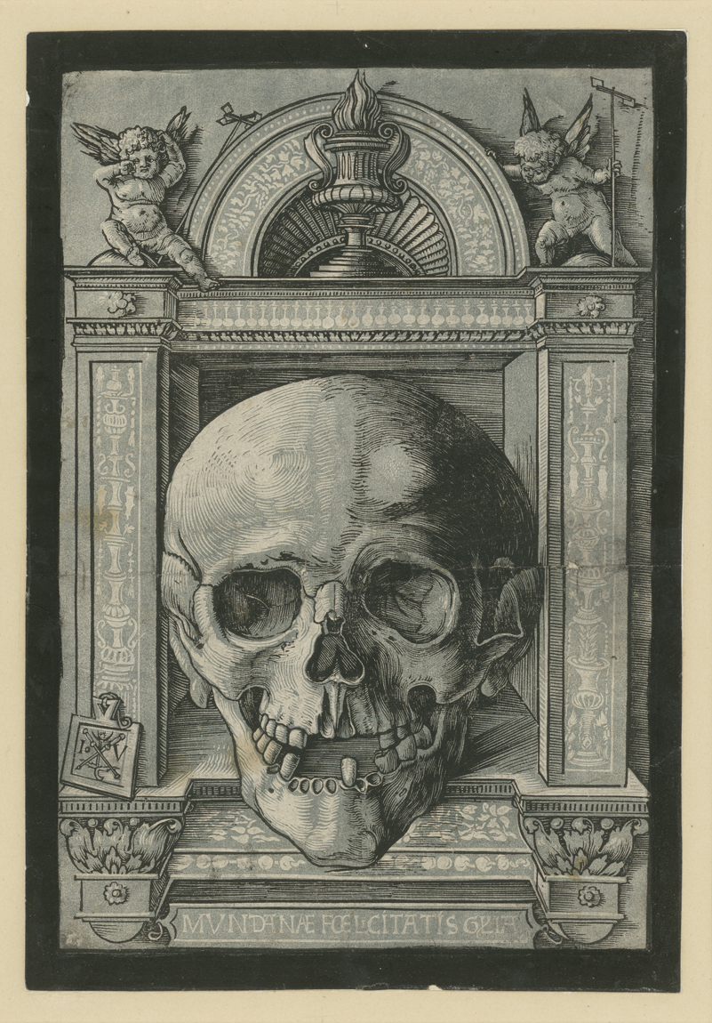 Totenkopf in einer Nische