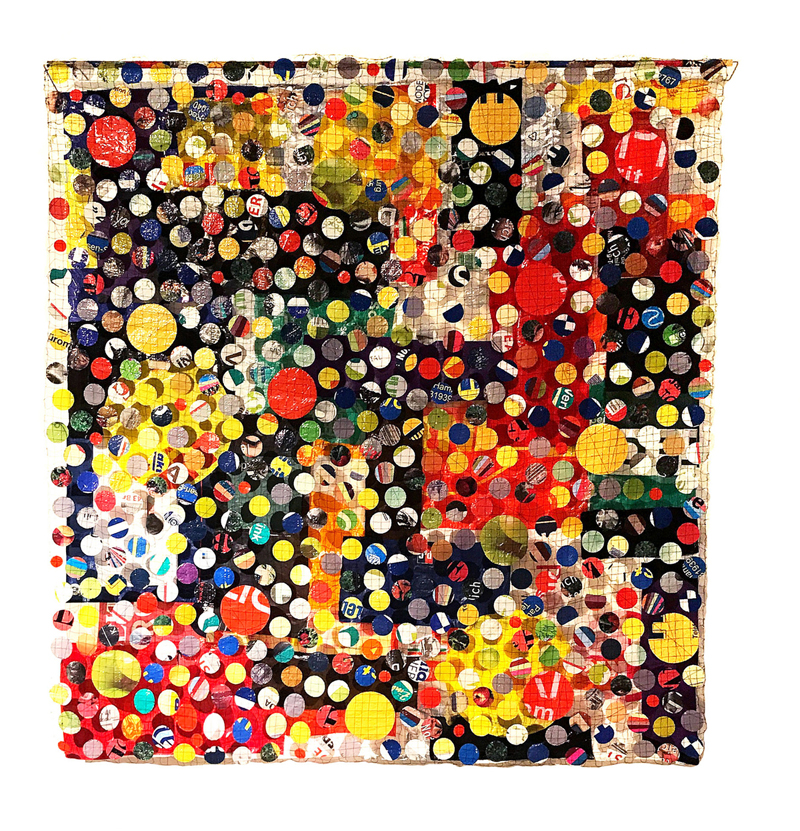 Isensee-Erinnerung-an-eine-Einkaufstour_Wandobjekt aus Einkaufstuten